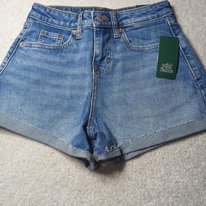 Wild Fable High-Rise Curvy Rolled Cuff Jean Shorts Women Size 00 Pockets NWT